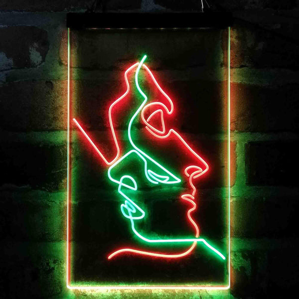 ADVPRO Women Beautiful Faces Living Room Decoration  Dual Color LED Neon Sign st6-i4053 - Green & Red