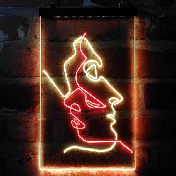 ADVPRO Women Beautiful Faces Living Room Decoration  Dual Color LED Neon Sign st6-i4053 - Red & Yellow