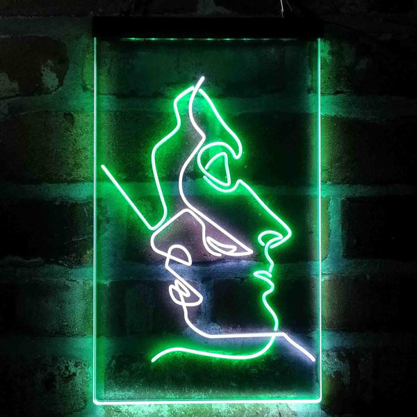ADVPRO Women Beautiful Faces Living Room Decoration  Dual Color LED Neon Sign st6-i4053 - White & Green