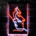 ADVPRO Women Beautiful Faces Living Room Decoration  Dual Color LED Neon Sign st6-i4053 - White & Orange
