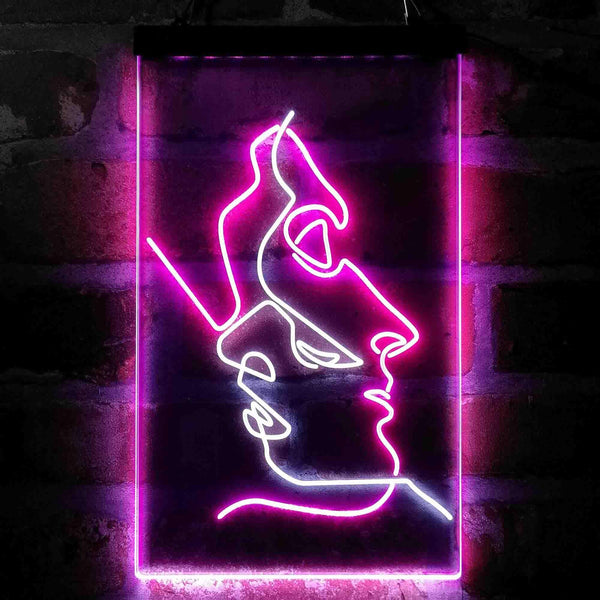 ADVPRO Women Beautiful Faces Living Room Decoration  Dual Color LED Neon Sign st6-i4053 - White & Purple