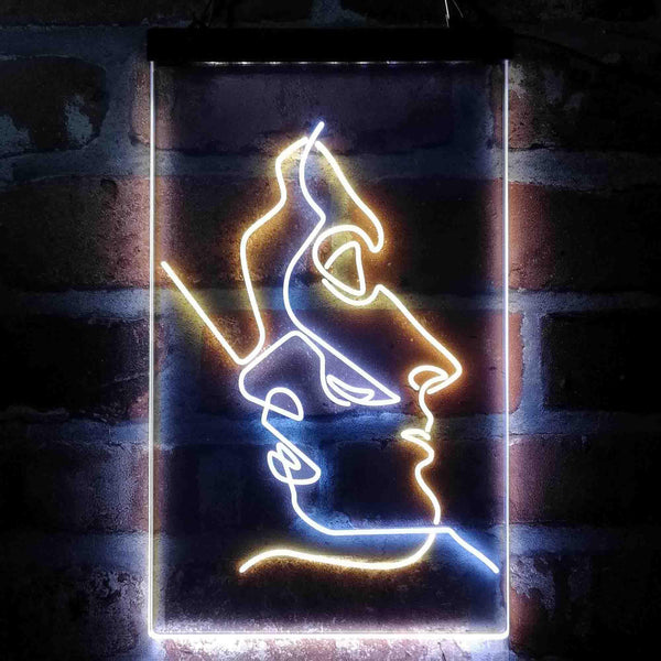 ADVPRO Women Beautiful Faces Living Room Decoration  Dual Color LED Neon Sign st6-i4053 - White & Yellow