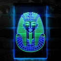 ADVPRO Golden Cobra and Vulture Mask of Pharaoh Egyptian King  Dual Color LED Neon Sign st6-i4054 - Green & Blue
