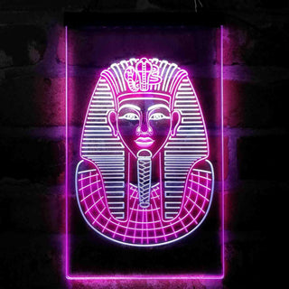 ADVPRO Golden Cobra and Vulture Mask of Pharaoh Egyptian King  Dual Color LED Neon Sign st6-i4054 - White & Purple