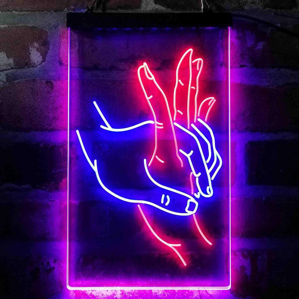 ADVPRO Holding Hands Love Room Display  Dual Color LED Neon Sign st6-i4055 - Blue & Red