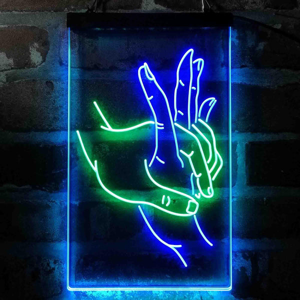 ADVPRO Holding Hands Love Room Display  Dual Color LED Neon Sign st6-i4055 - Green & Blue