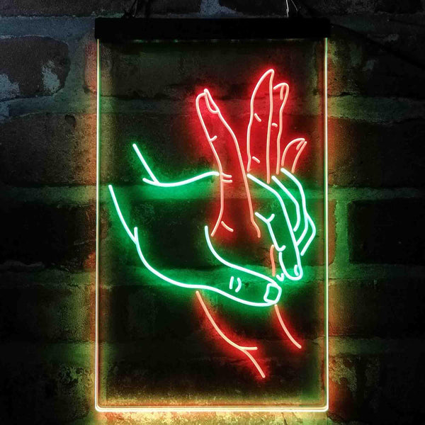 ADVPRO Holding Hands Love Room Display  Dual Color LED Neon Sign st6-i4055 - Green & Red