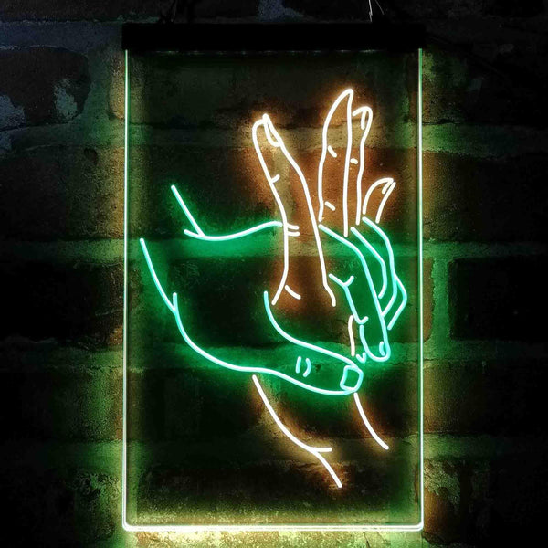 ADVPRO Holding Hands Love Room Display  Dual Color LED Neon Sign st6-i4055 - Green & Yellow