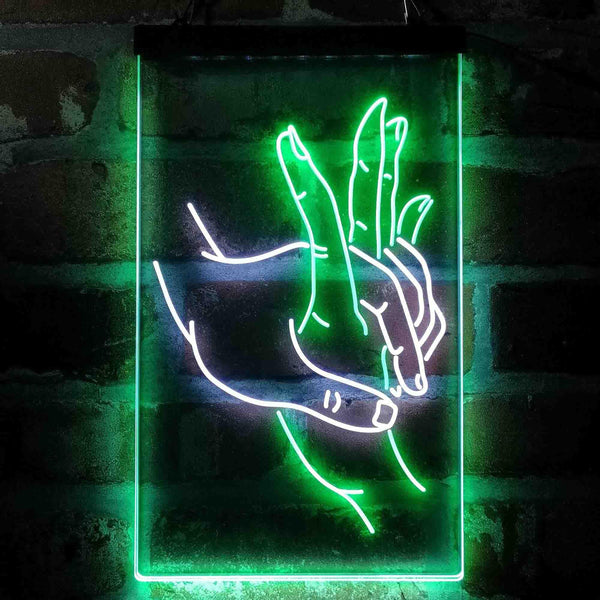 ADVPRO Holding Hands Love Room Display  Dual Color LED Neon Sign st6-i4055 - White & Green