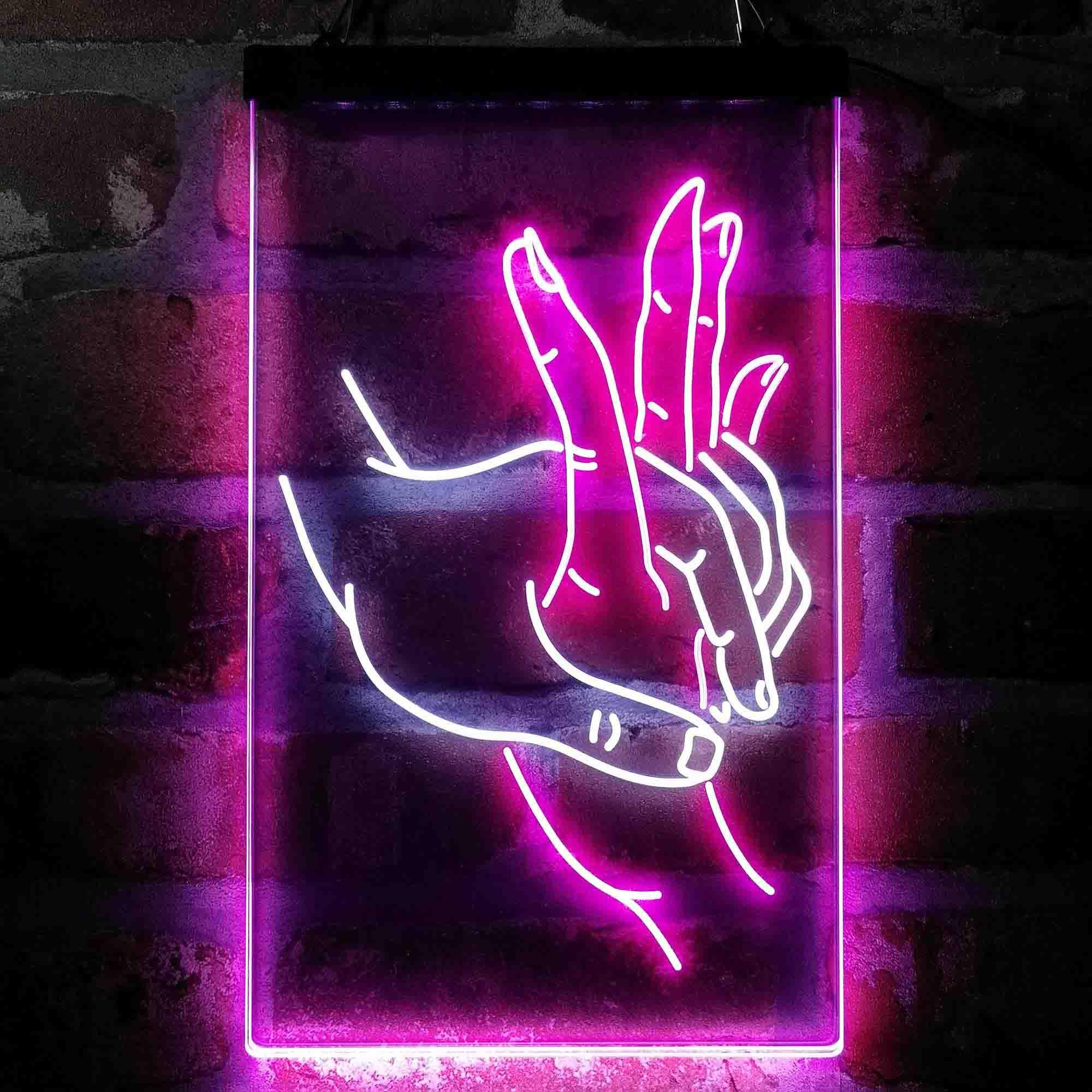 ADVPRO Holding Hands Love Room Display Dual-Color LED Neon Sign
