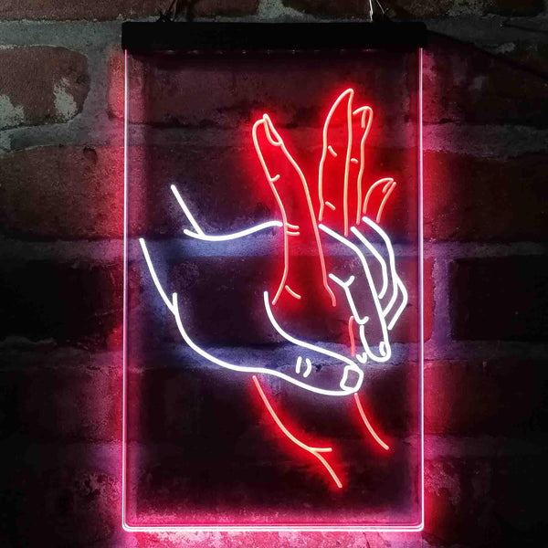 ADVPRO Holding Hands Love Room Display  Dual Color LED Neon Sign st6-i4055 - White & Red