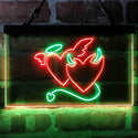 ADVPRO Angel and Devil Heart Love Dual Color LED Neon Sign st6-i4056 - Green & Red