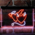 ADVPRO Angel and Devil Heart Love Dual Color LED Neon Sign st6-i4056 - White & Orange