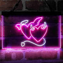 ADVPRO Angel and Devil Heart Love Dual Color LED Neon Sign st6-i4056 - White & Purple
