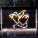 ADVPRO Angel and Devil Heart Love Dual Color LED Neon Sign st6-i4056 - White & Yellow