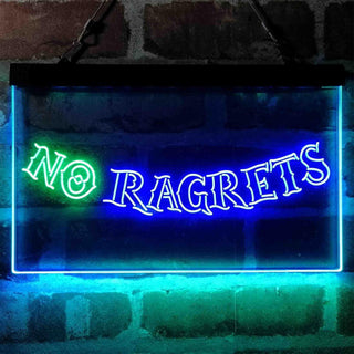 ADVPRO No Ragrets Tattoo Art Dual Color LED Neon Sign st6-i4057 - Green & Blue