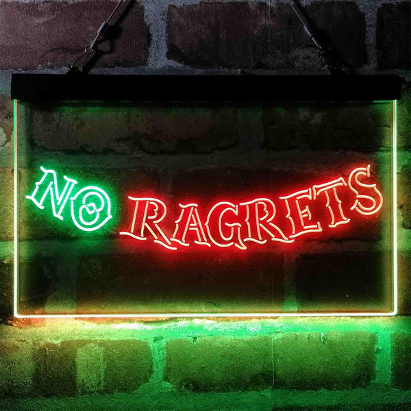 ADVPRO No Ragrets Tattoo Art Dual Color LED Neon Sign st6-i4057 - Green & Red