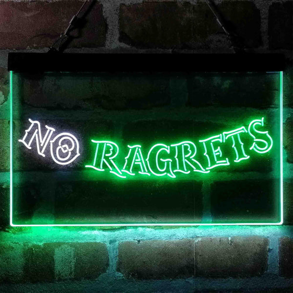ADVPRO No Ragrets Tattoo Art Dual Color LED Neon Sign st6-i4057 - White & Green