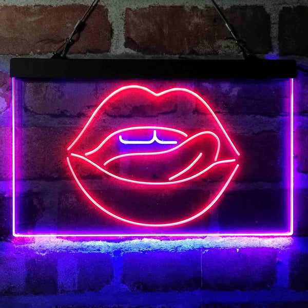 ADVPRO Licking Lips Mouth Sexy Dual Color LED Neon Sign st6-i4058 - Blue & Red