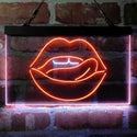 ADVPRO Licking Lips Mouth Sexy Dual Color LED Neon Sign st6-i4058 - White & Orange