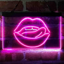 ADVPRO Licking Lips Mouth Sexy Dual Color LED Neon Sign st6-i4058 - White & Purple