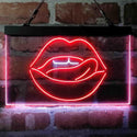 ADVPRO Licking Lips Mouth Sexy Dual Color LED Neon Sign st6-i4058 - White & Red