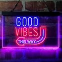 ADVPRO Good Vibes Arrow This Way Dual Color LED Neon Sign st6-i4059 - Blue & Red