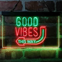 ADVPRO Good Vibes Arrow This Way Dual Color LED Neon Sign st6-i4059 - Green & Red