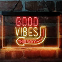 ADVPRO Good Vibes Arrow This Way Dual Color LED Neon Sign st6-i4059 - Red & Yellow