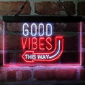 ADVPRO Good Vibes Arrow This Way Dual Color LED Neon Sign st6-i4059 - White & Red