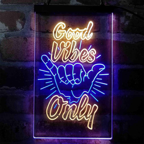 ADVPRO Good Vibes Only Hand Signal Room  Dual Color LED Neon Sign st6-i4061 - Blue & Yellow