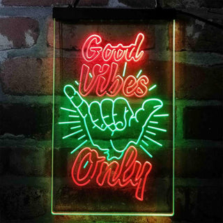 ADVPRO Good Vibes Only Hand Signal Room  Dual Color LED Neon Sign st6-i4061 - Green & Red