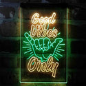 ADVPRO Good Vibes Only Hand Signal Room  Dual Color LED Neon Sign st6-i4061 - Green & Yellow