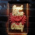 ADVPRO Good Vibes Only Hand Signal Room  Dual Color LED Neon Sign st6-i4061 - Red & Yellow