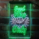 ADVPRO Good Vibes Only Hand Signal Room  Dual Color LED Neon Sign st6-i4061 - White & Green