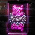 ADVPRO Good Vibes Only Hand Signal Room  Dual Color LED Neon Sign st6-i4061 - White & Purple