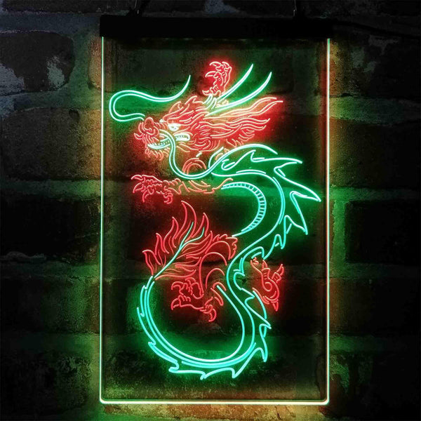 ADVPRO Flying Dragon Tattoo Art Display  Dual Color LED Neon Sign st6-i4062 - Green & Red