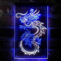 ADVPRO Flying Dragon Tattoo Art Display  Dual Color LED Neon Sign st6-i4062 - White & Blue