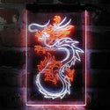 ADVPRO Flying Dragon Tattoo Art Display  Dual Color LED Neon Sign st6-i4062 - White & Orange