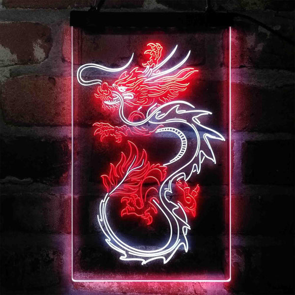 ADVPRO Flying Dragon Tattoo Art Display  Dual Color LED Neon Sign st6-i4062 - White & Red