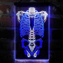 ADVPRO Human Body Skeleton Bond Art  Dual Color LED Neon Sign st6-i4063 - White & Blue