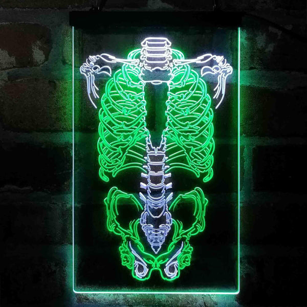 ADVPRO Human Body Skeleton Bond Art  Dual Color LED Neon Sign st6-i4063 - White & Green