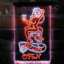 ADVPRO Devil Lady Luck Casino Open  Dual Color LED Neon Sign st6-i4065 - White & Orange