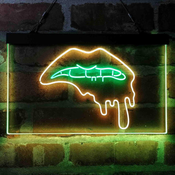 ADVPRO Lip Biting Bleeding Art Dual Color LED Neon Sign st6-i4066 - Green & Yellow