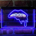 ADVPRO Lip Biting Bleeding Art Dual Color LED Neon Sign st6-i4066 - White & Blue