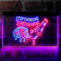 ADVPRO Humor Stop Thinking Start Drinking Dual Color LED Neon Sign st6-i4067 - Blue & Red