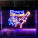 ADVPRO Humor Stop Thinking Start Drinking Dual Color LED Neon Sign st6-i4067 - Blue & Yellow