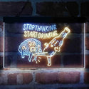 ADVPRO Humor Stop Thinking Start Drinking Dual Color LED Neon Sign st6-i4067 - White & Yellow