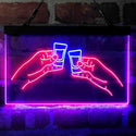 ADVPRO Vodka Shots Cheers Friends Dual Color LED Neon Sign st6-i4068 - Blue & Red