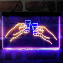 ADVPRO Vodka Shots Cheers Friends Dual Color LED Neon Sign st6-i4068 - Blue & Yellow